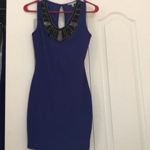 Blue beaded at neck line